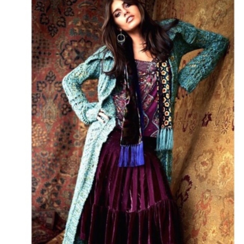 Rare Free People Budapest Dream Crochet Cardigan Duster